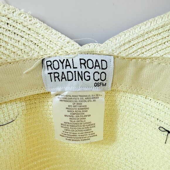 Royal Beige Straw Sun Hat Ponytail Notch Black Bow Beach Cruise Life Fashion - Picture 8 of 11